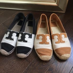 Two pair of Tory Burch Espadrilles size 9.5.